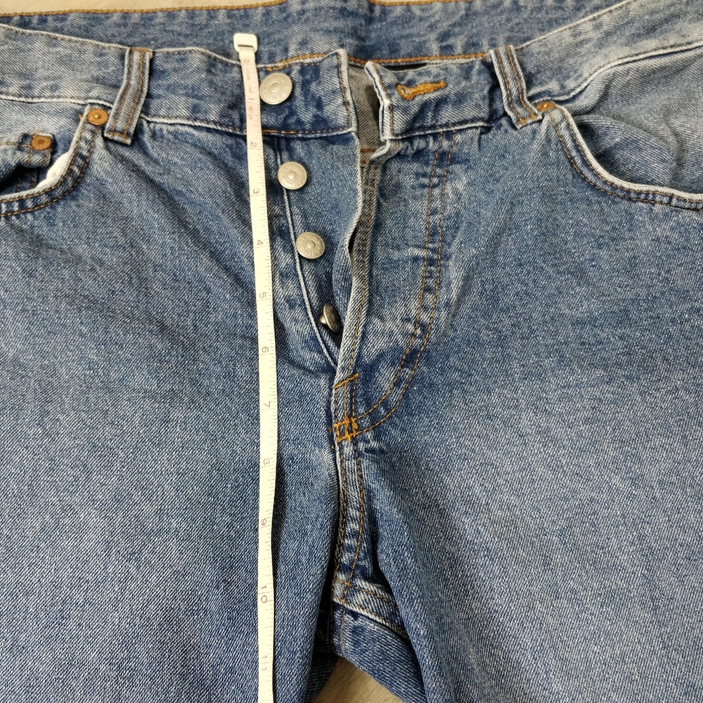💯 Cotton Men's slim fit low waist blue jean shorts - Picture 7 of 13